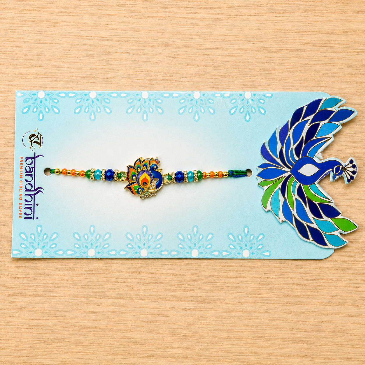 Royal Blue Peacock Designer Rakhi