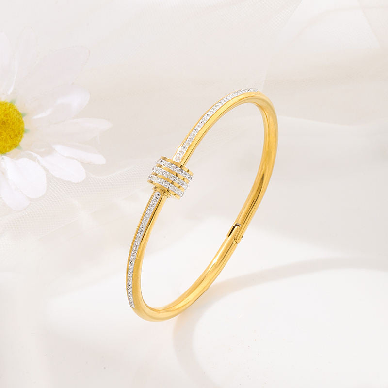 Zircon Ring Accent Bangle