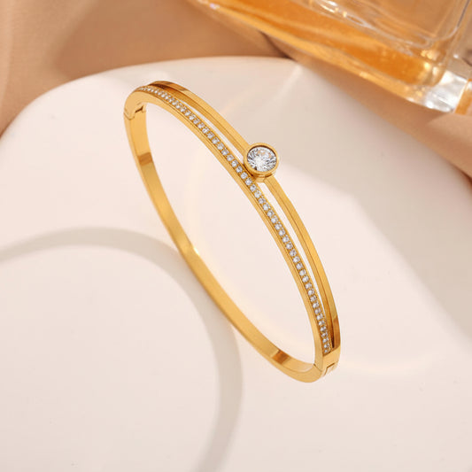 Solitaire Zircon Bangle