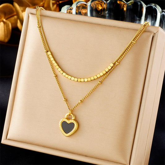 Layered Heart Pendant Necklace