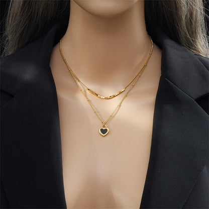 Layered Heart Pendant Necklace