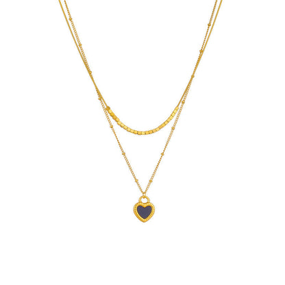 Layered Heart Pendant Necklace