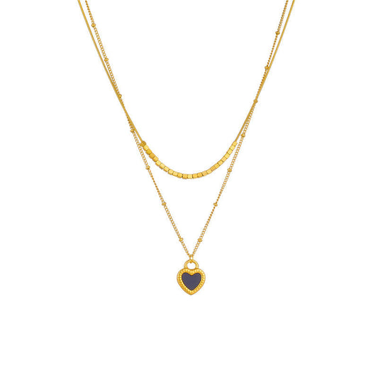 Layered Heart Pendant Necklace
