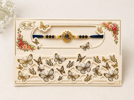 Blue Butterfly Card Rakhi