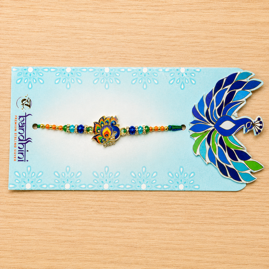 Royal Blue Peacock Designer Rakhi