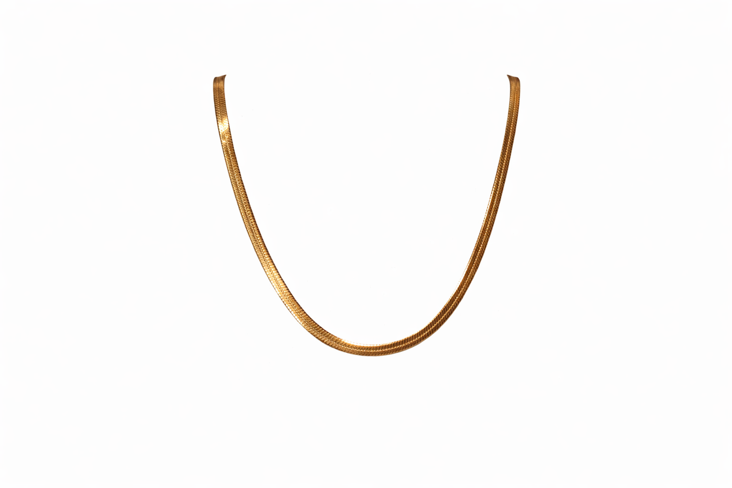 Minimalist Gold Herringbone Chain Necklace