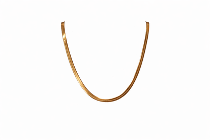 Minimalist Gold Herringbone Chain Necklace