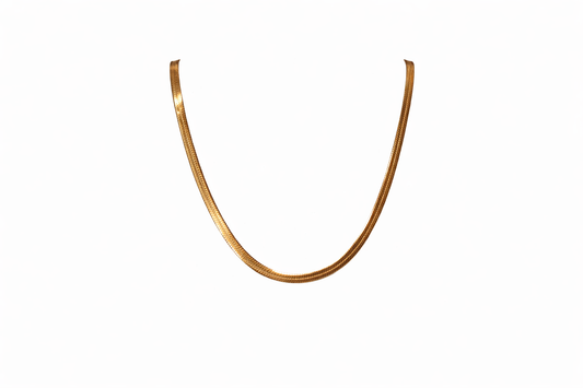 Minimalist Gold Herringbone Chain Necklace