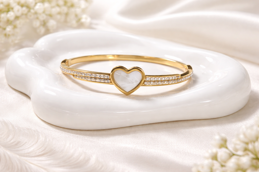 Mother of Pearl Heart Bangle