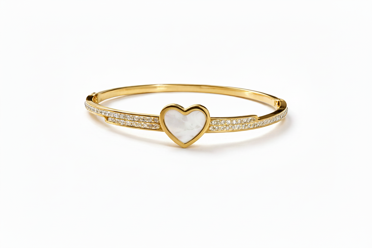Mother of Pearl Heart Bangle