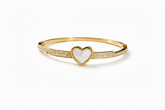 Mother of Pearl Heart Bangle