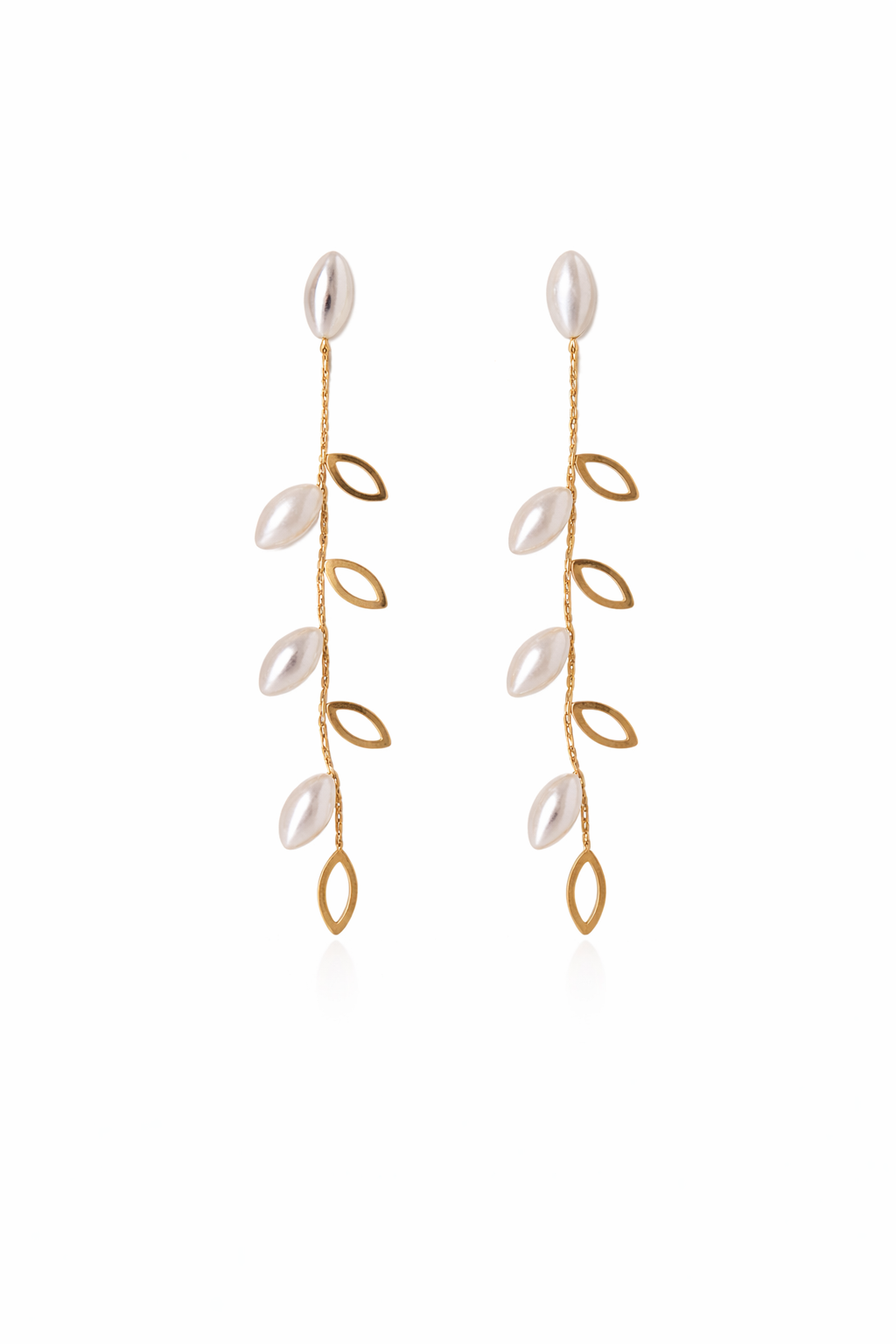 Pearl Drop Chain Earrings