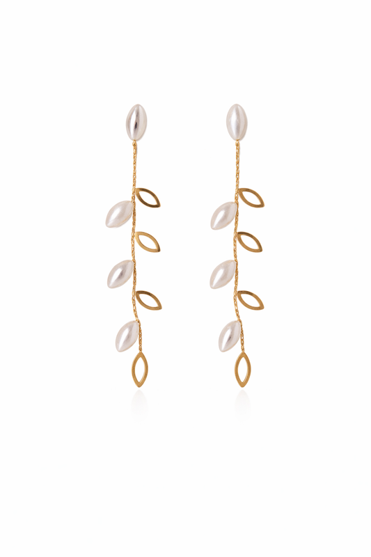 Pearl Drop Chain Earrings