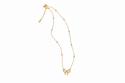 Delicate Bow Charm Necklace