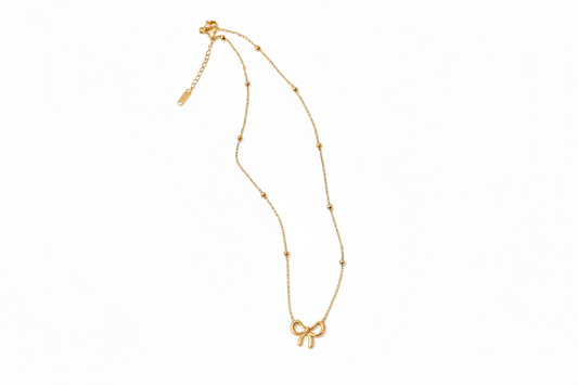 Delicate Bow Charm Necklace