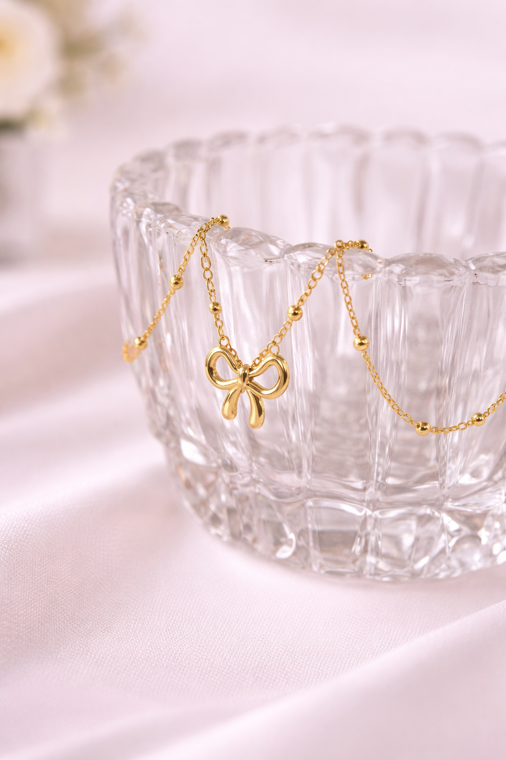 Delicate Bow Charm Necklace