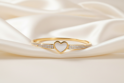 Mother of Pearl Heart Bangle
