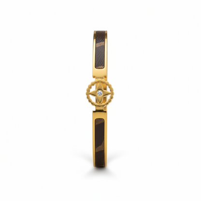 LV-Inspired Motif Gold-Plated Luxury Bangle
