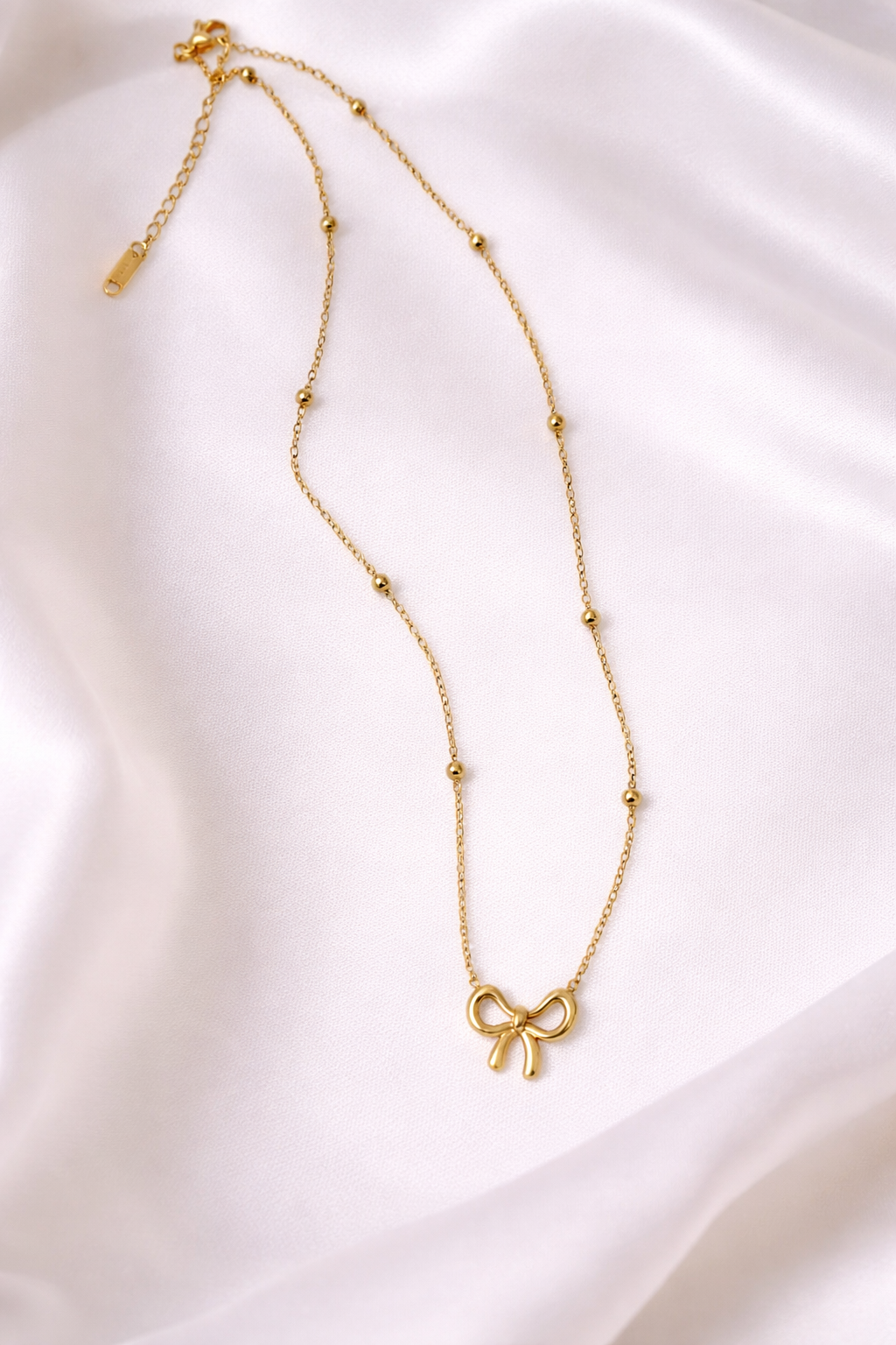 Delicate Bow Charm Necklace
