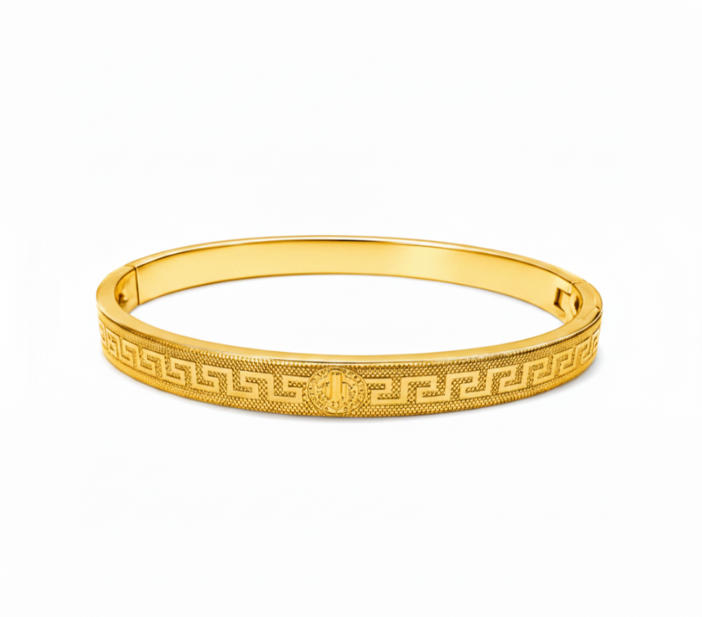 Versace-Inspired Greek Key Luxury Bangle