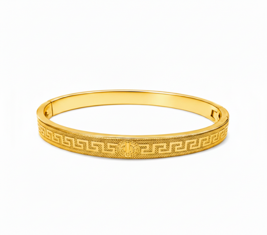 Versace-Inspired Greek Key Luxury Bangle