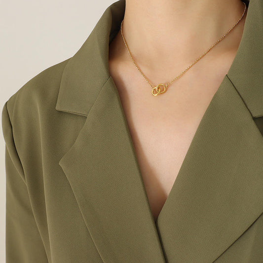 Minimalist Interlocking Rings Necklace