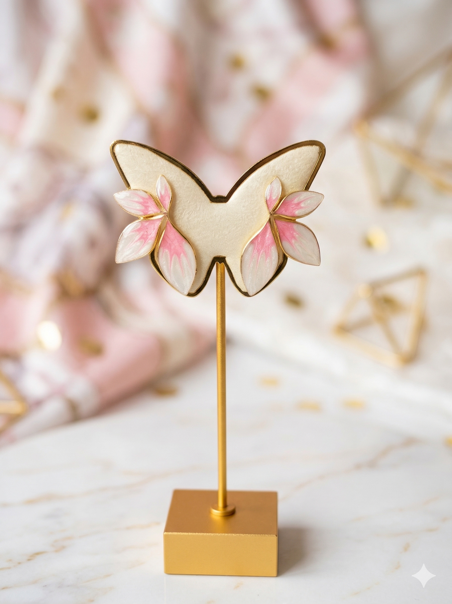 Pink Petal Statement Earrings