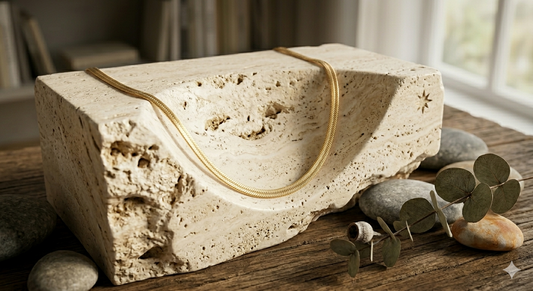 Minimalist Gold Herringbone Chain Necklace