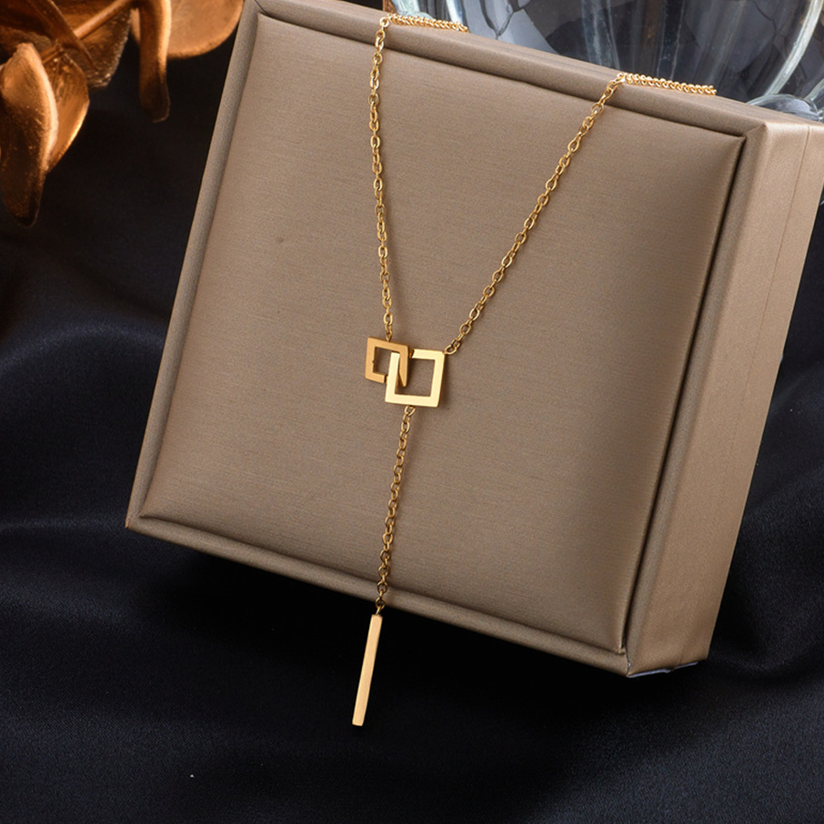 Modern Link Drop Necklace