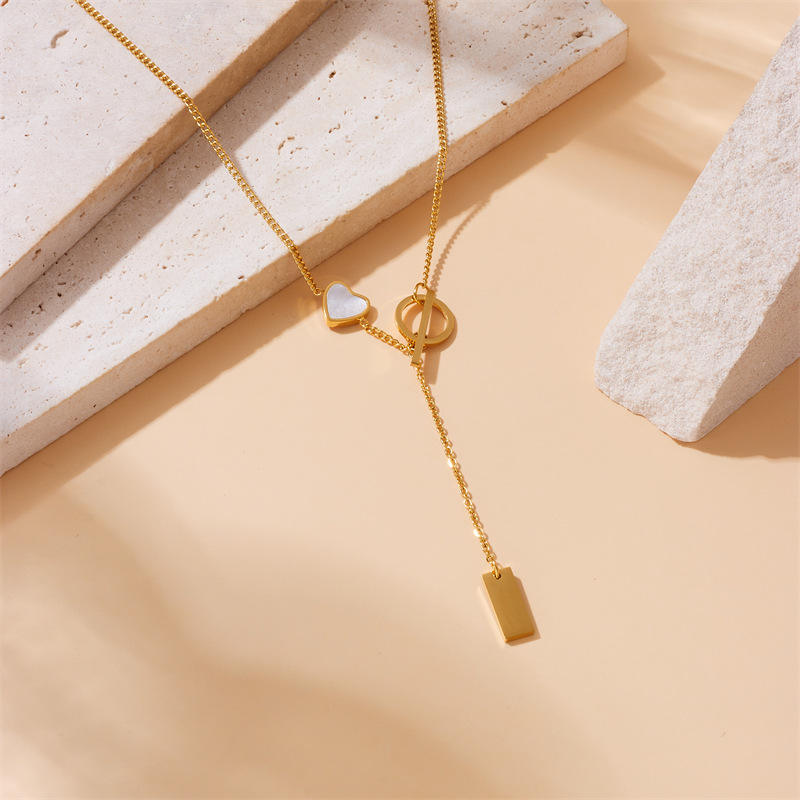 Golden Heart Drop Necklace