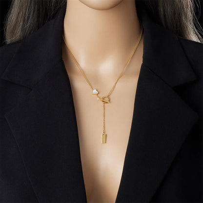 Golden Heart Drop Necklace