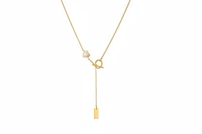 Golden Heart Drop Necklace