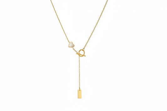 Golden Heart Drop Necklace
