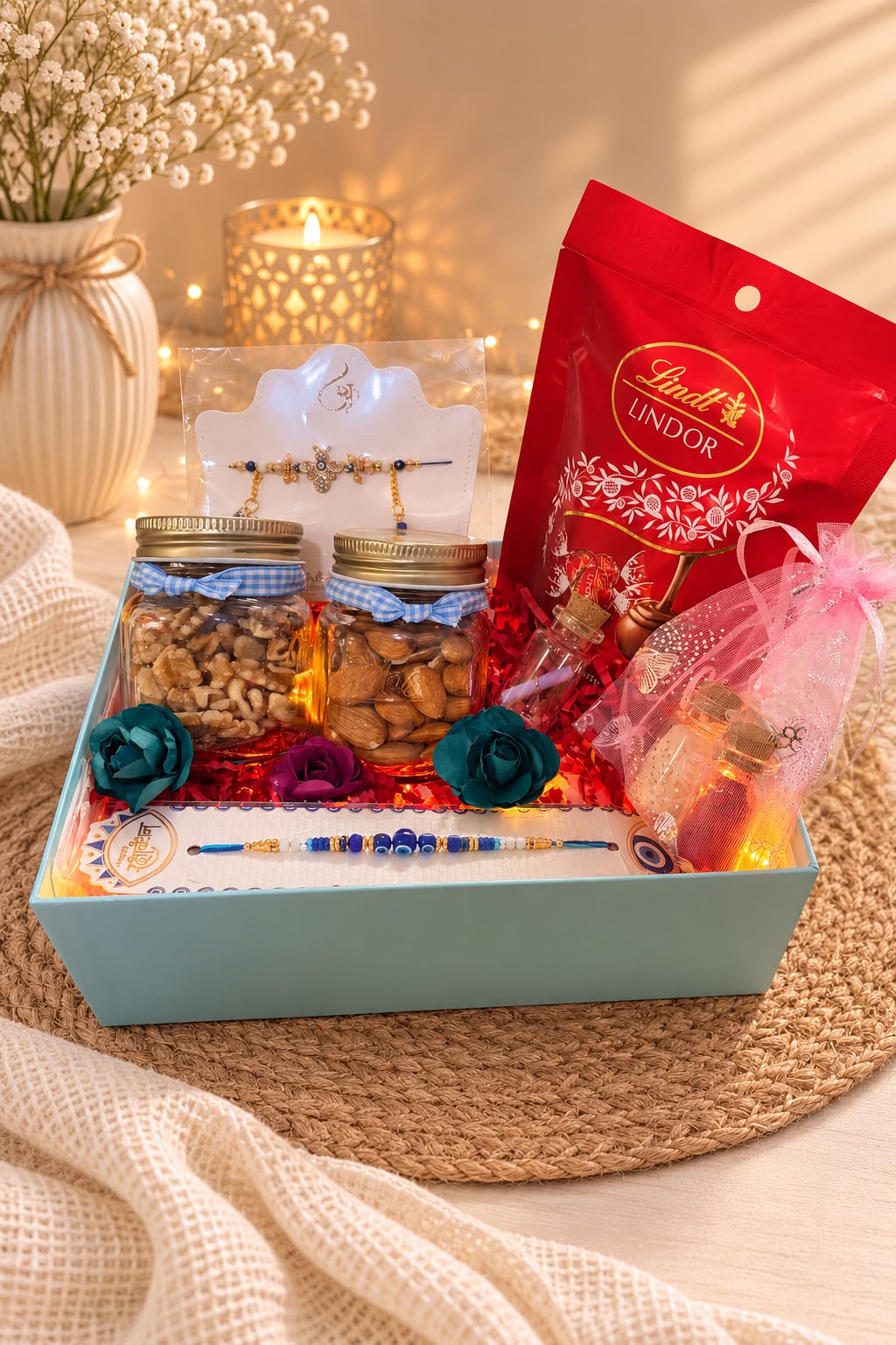 Premium Festive Rakhi Hamper – A Cherished Gift for Brother & Bhabhi