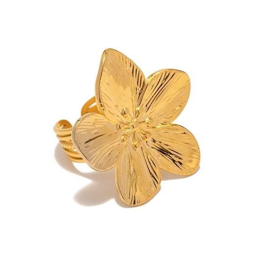 Floral Adjustable Statement Ring