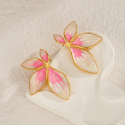 Pink Petal Statement Earrings