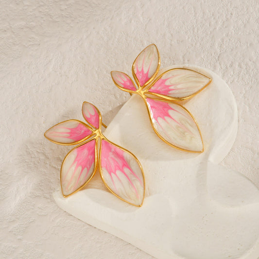 Pink Petal Statement Earrings
