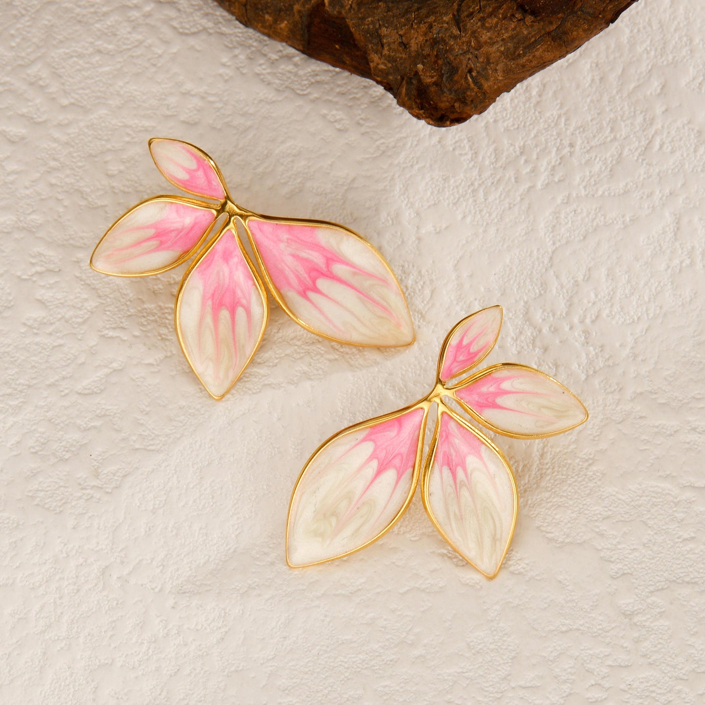 Pink Petal Statement Earrings