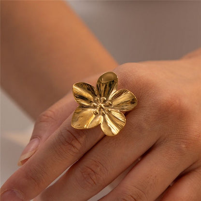 Floral Adjustable Statement Ring