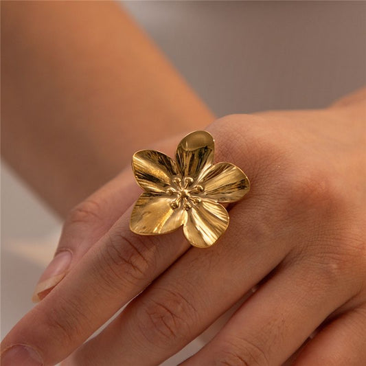 Floral Adjustable Statement Ring