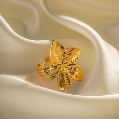 Floral Adjustable Statement Ring