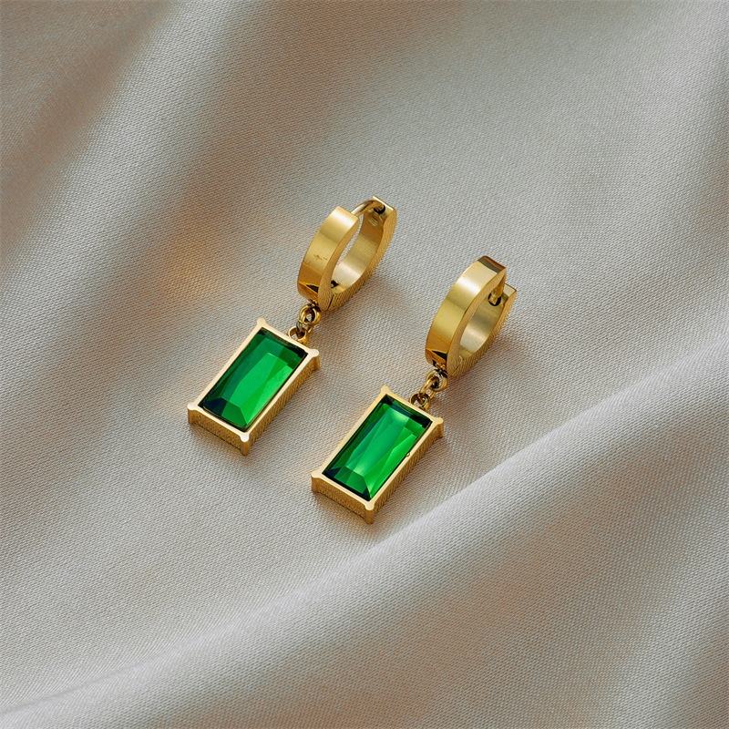 Emerald Green Zircon Necklace & Earring Set