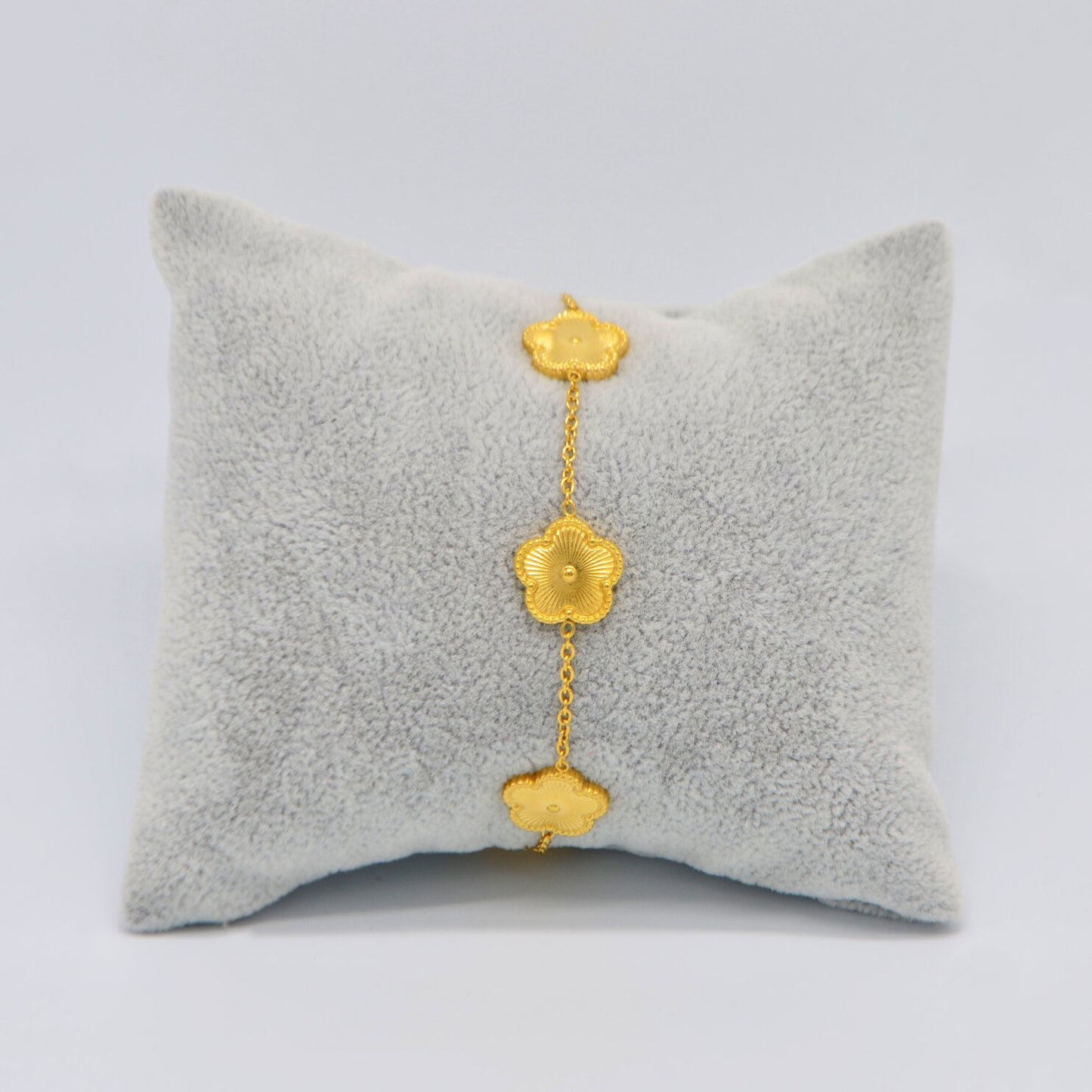 Floral Charm Gold-Plated Bracelet