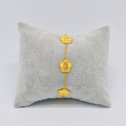 Floral Charm Gold-Plated Bracelet