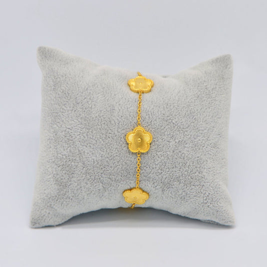 Floral Charm Gold-Plated Bracelet