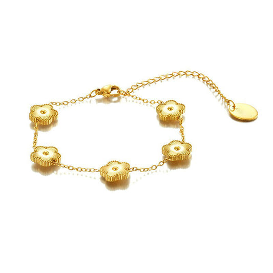 Floral Charm Gold-Plated Bracelet