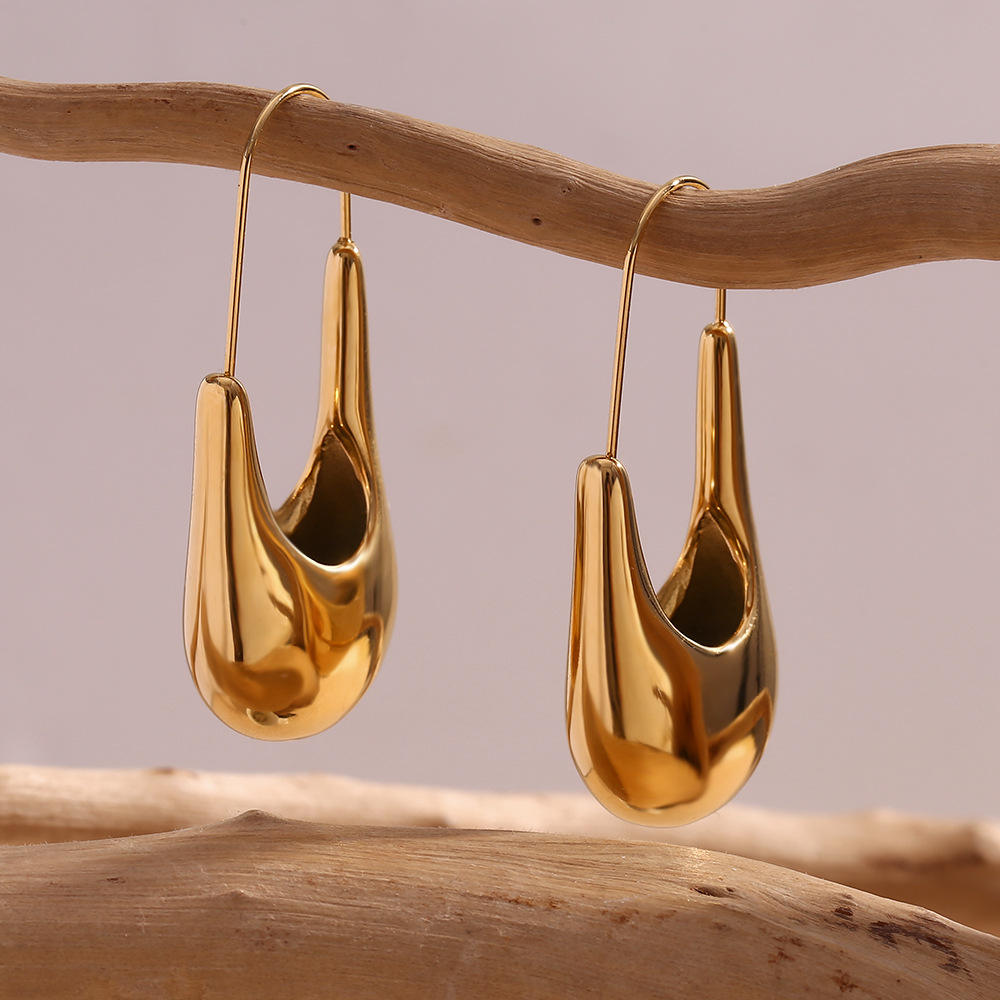 Minimal Drop Hoop Earrings