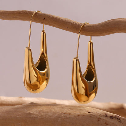 Minimal Drop Hoop Earrings