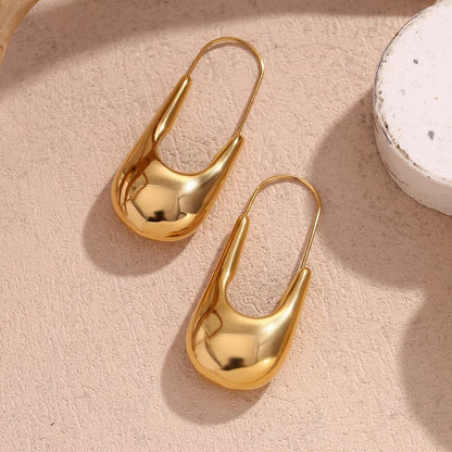 Minimal Drop Hoop Earrings
