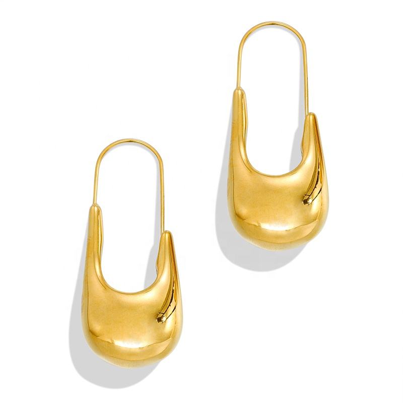 Minimal Drop Hoop Earrings